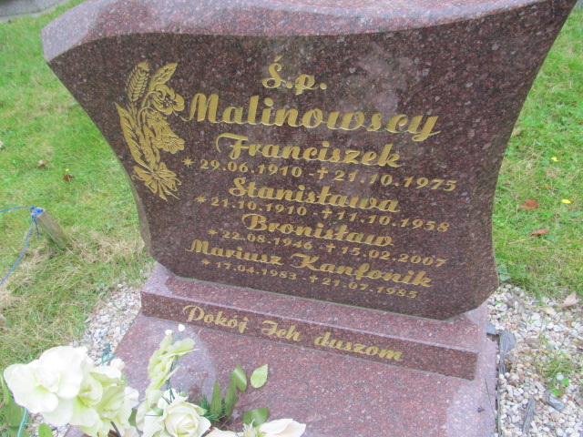 Franciszek Malinowski 1910 Gmina Żagań - Grobonet - Wyszukiwarka osób pochowanych